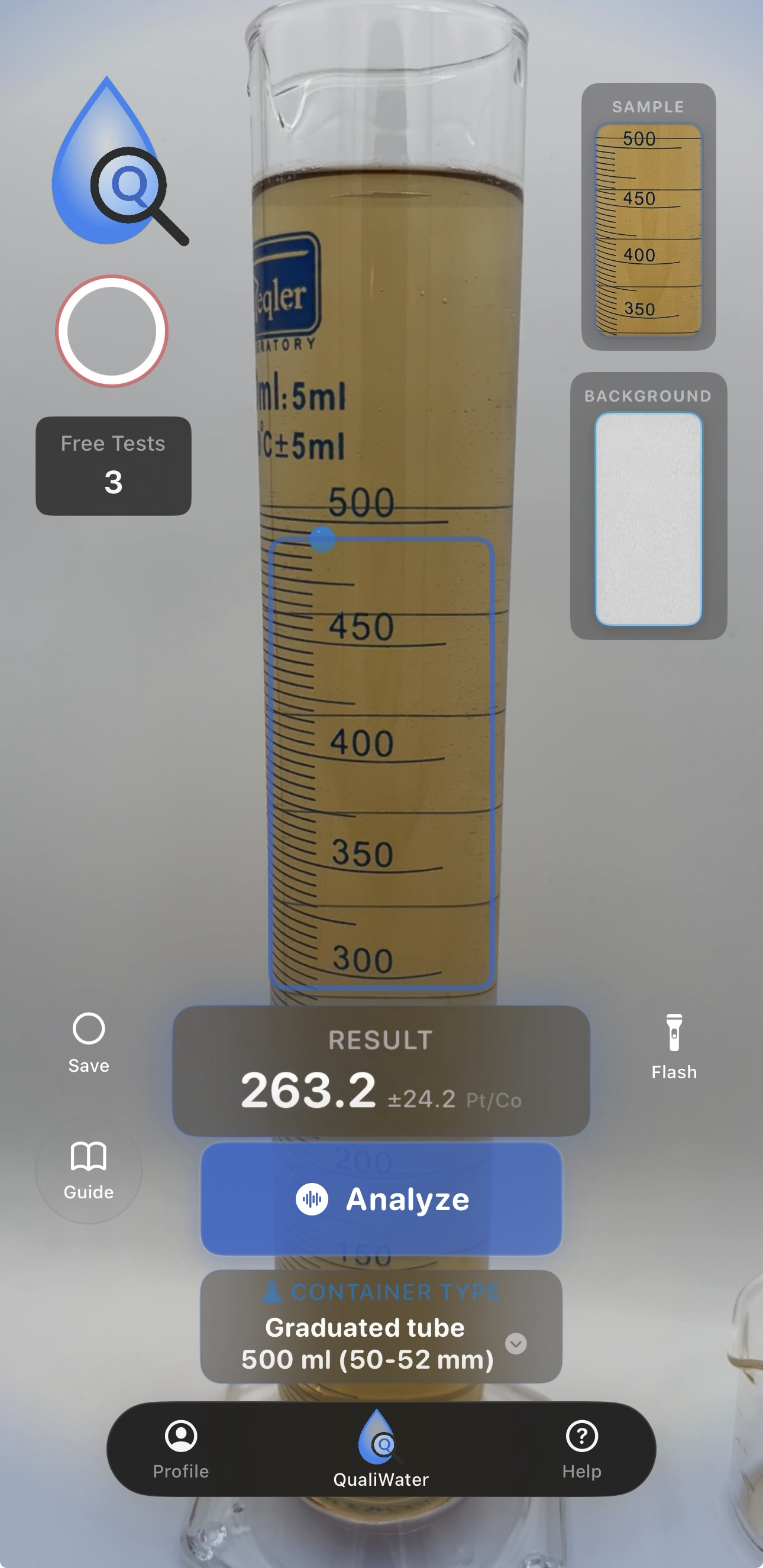 QualiWater app interface